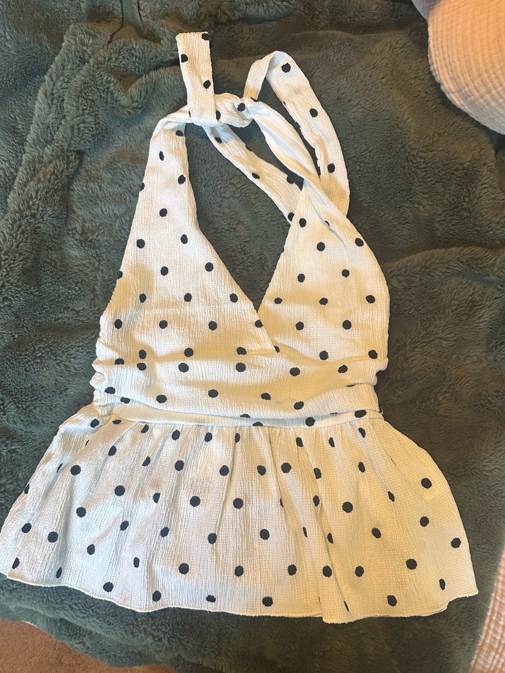 H&M White Polka Dot One-Piece